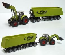 1949 Claas Axion 850 mit Frontlader + Dolly + Fliegl Muldenkipp