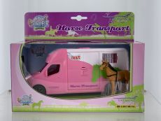 510212 Pferdetransporter in Pink wei + Pferd
