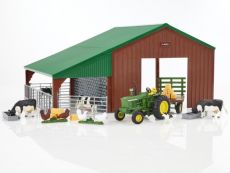 47024 John Deere 4020 +  Anhnger, Khe, Hhner - Farmset Bauernhof