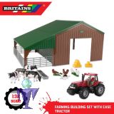 47019 Farmset, Scheune mit Freilaufstall, Tiere, Zubehr + 1x Case Magnum